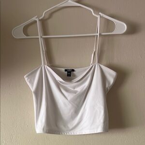 Express White Fitted Camisole Crop Top
